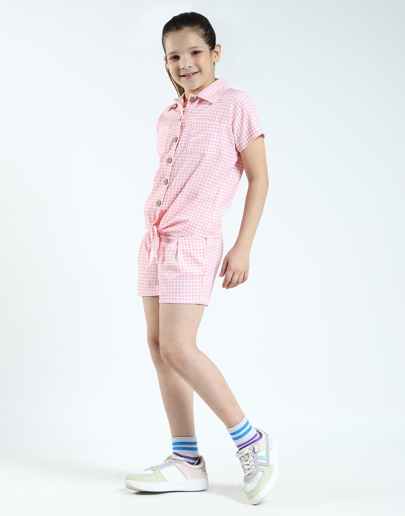 Monte Carlo Girls Check Collar Neck Coordinate Set