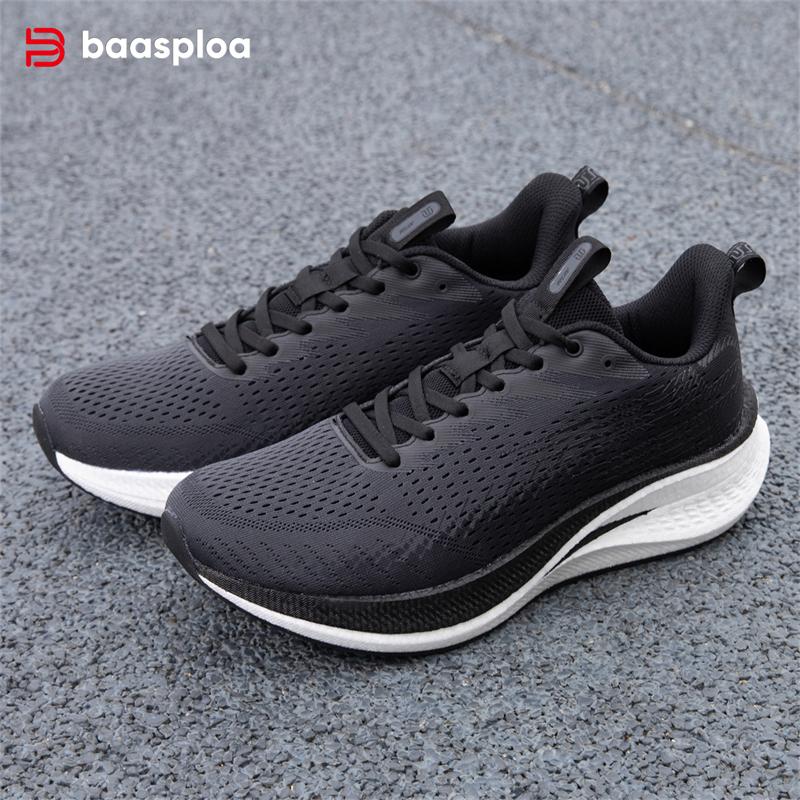 BAASPLOA Кроссовки мужские с карбоновой пластиной, ударопрочные, износостойкие, легкие, дышащие, сетчатые кроссовки для бега на открытом воздухе для мужчин