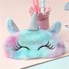 Fashion 3D Unicorn Sleeping Eye Mask Cute Cartoon Gradual Change Plush Travel Eyeshade Cover