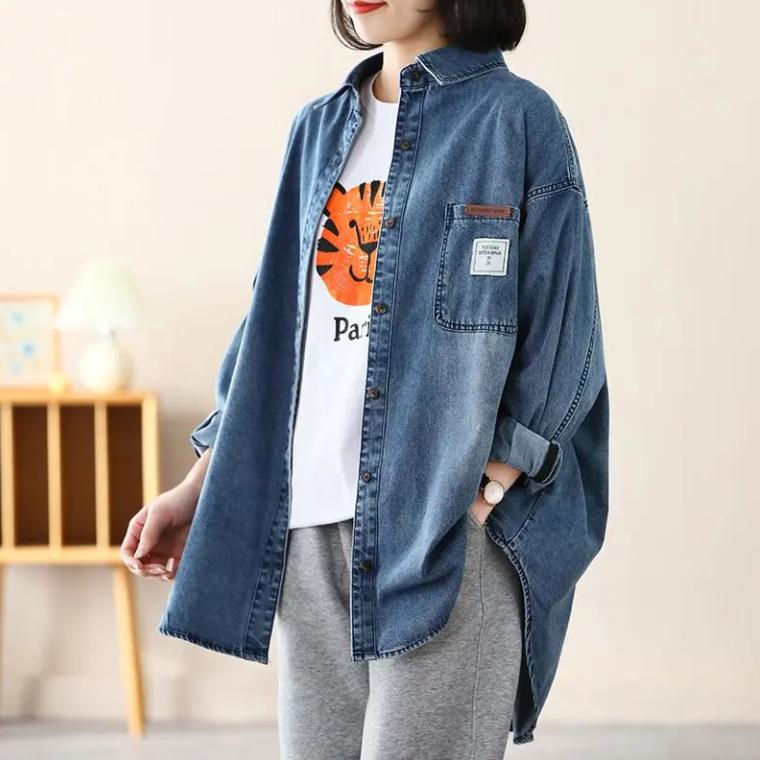 Casual Loose Thin Large Jeans Shirt Coat
