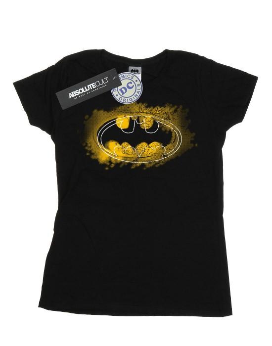 DC Comics Женская/дамская хлопковая футболка с логотипом Batman Spray