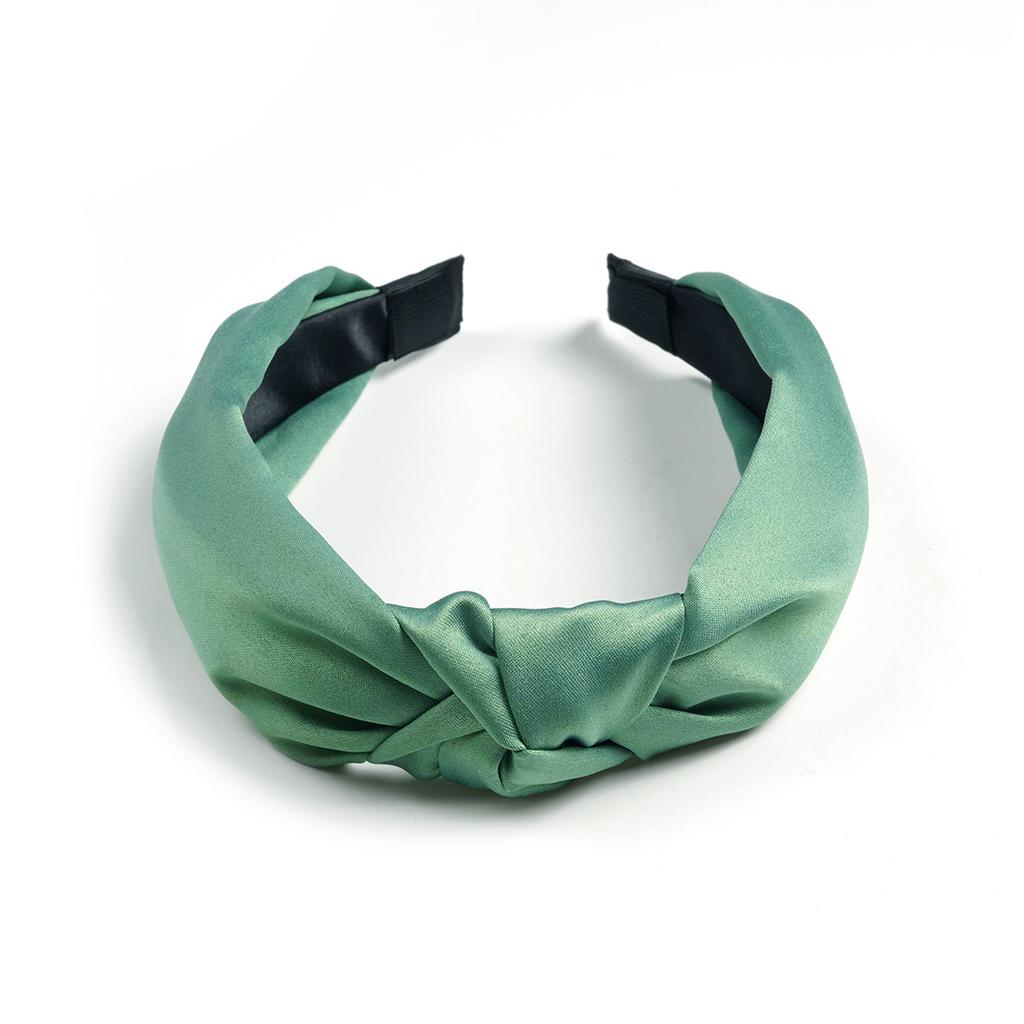 Popular Solid Color Satin Headband Simple Cross Knotted Headband Women'S Temperament Small Fresh Hair Accessories