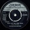 7inch Record RIGHTEOUS BROTHERS - You've Lost That Lovin' Feelin' HLU9943 London Records, 1965 UK Rock Used