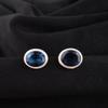 London Blue Topaz Gemstone 925 Sterling Silver Jewelry Handmade Women Stud 0.5" EE-178-9
