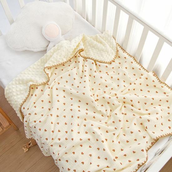 Детское одеяло Мягкое Двухслойное Дизайн с Принтом Одеяло для Сна Ткань Легкого Ухода Одеяло для Новорожденного