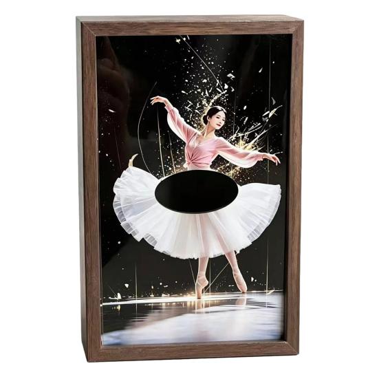 Walnut Wood Tissue Box, with Artistic Ballet Dancer Skirt Design, Multipurpose Paper Towel Holder for Home Decor Entryway Dining Table