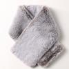 LALA Fur Wide Scarf - Gray Shop