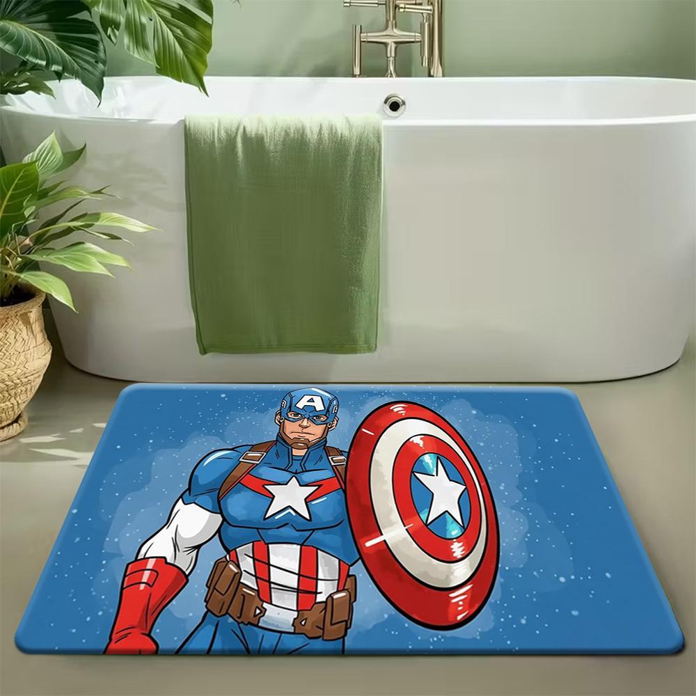 2D плоский, 1 шт. 2D плоская печать Коврики для двери Marvel Человек-паук Противоскользящий Ультрамягкий Коврик для пола в ванную, 850 гм Велюр Подходит для B