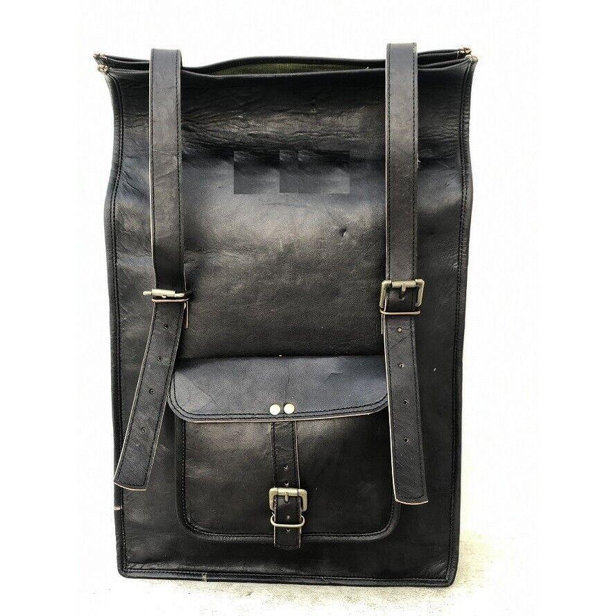 Новый черный кожаный винтажный рюкзак Рюкзак Школьная сумка Сумка-портфель