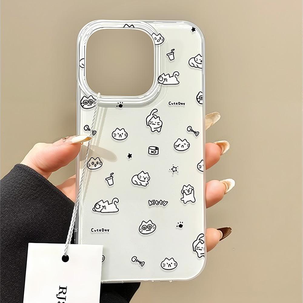 Painted Phone Case for iPhone 12 13 15 16 iPhone 16 12 13 14 15 Pro 14 15 16 Pro Max Coverage Shockproof Anti-Fingerprint Fresh Style Protective Case