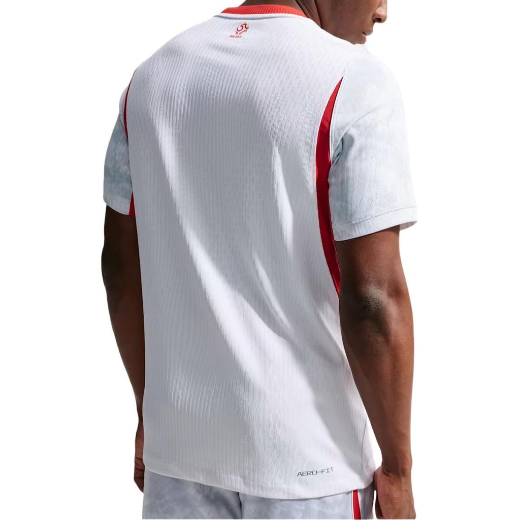 Nike Польша Aero-Fit Домашняя версия для игрока Быстросохнущая Дышащая Пуловер Короткий рукав Футбольная футболка Мужские топы IO8528-100
