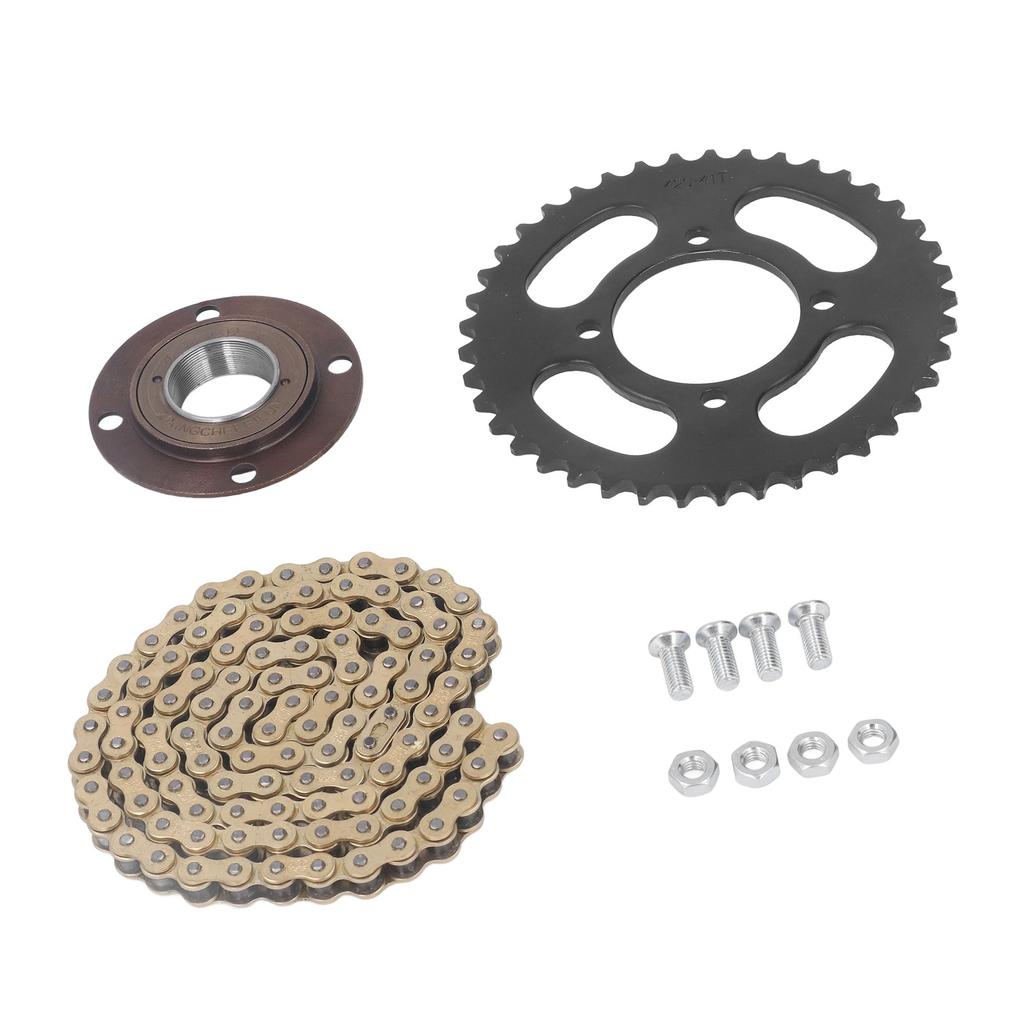 Комплект передней и задней звездочки из алюминиевого сплава, золотая приводная цепь, 104 звена, цепь 420, 41 зуб.