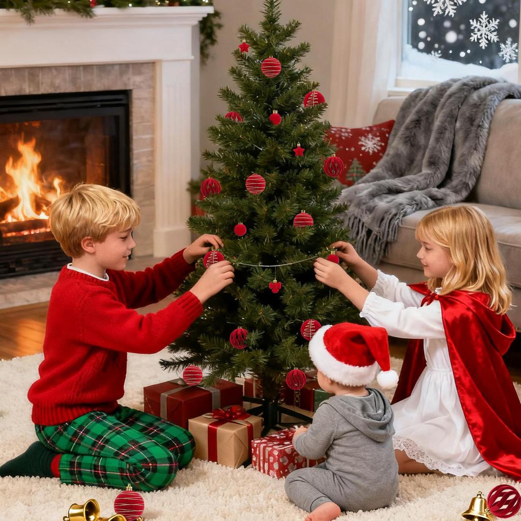 Christmas Ornaments Set 35 Pieces Winter Holiday Decoration Pendants Christmas Balls Decoration For Party Celebration Event