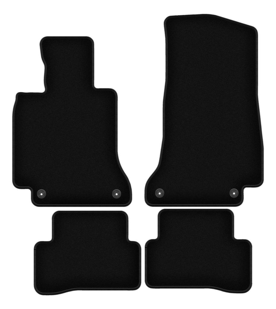 БАЗОВЫЕ черные велюровые коврики для: Mercedes C W205 универсал, седан (2015-)