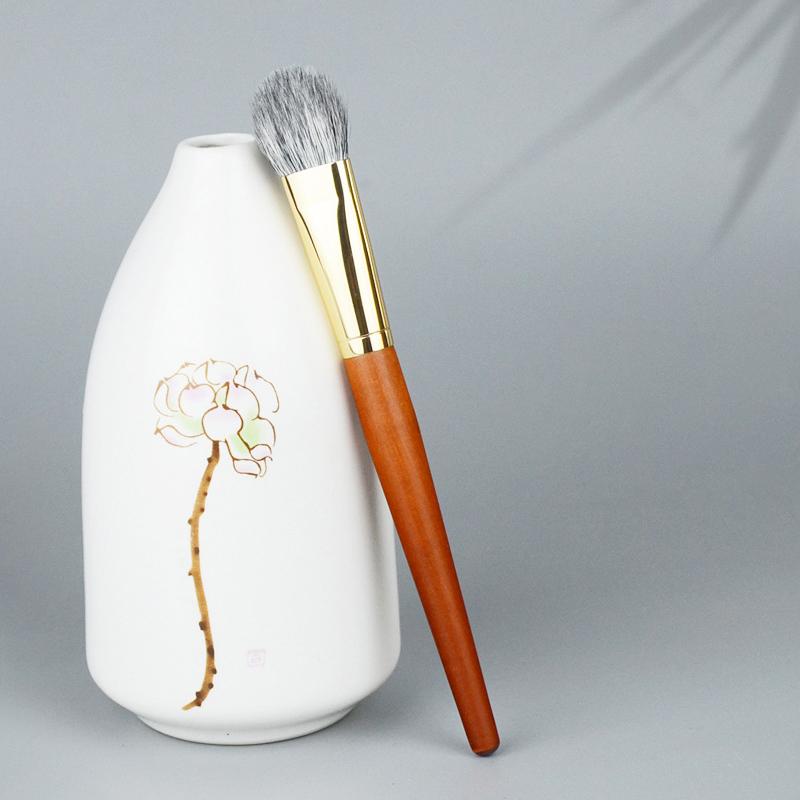 Кисть для румян из натурального ворса, кисть для детализации лица, кисти для макияжа теней, козий ворс, румяна, бронзер, профессиональные основные косметические инструменты