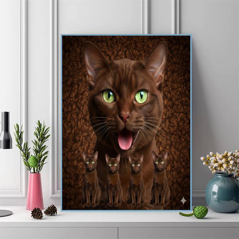 Abysinnia Cat 100% Round Full Drill 5D DIY Diamond Painting Embroidery Cross Stitch Rhinestone Décor