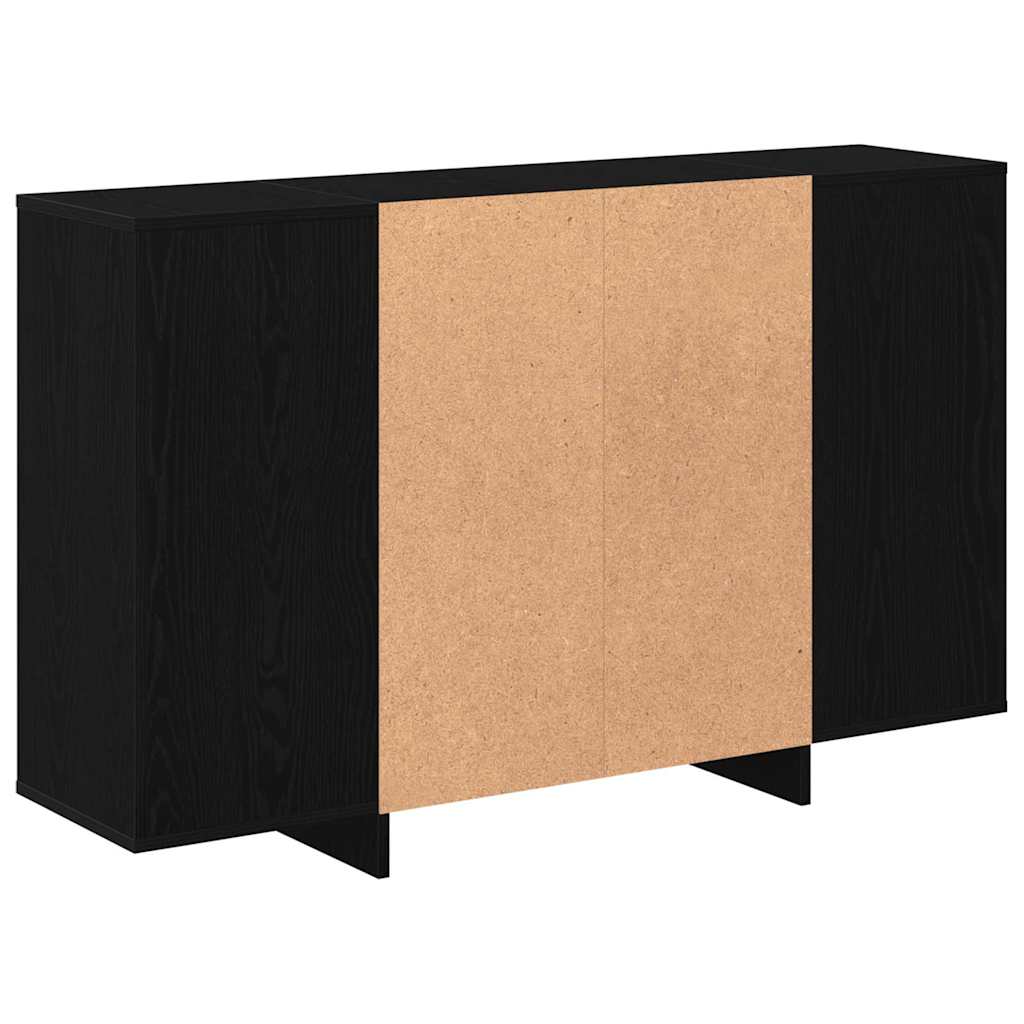 Sideboard Black Oak Effect 120 x 30 x 75 cm Engineered Wood