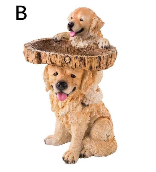 Resin Animal Raccoon Dog Rooster Owl Bird Bath Courtyard Balcony Resin Animal Statue Resin Antique Garden Bird Bath