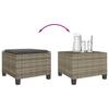 3 Piece Bistro Set with Cushions Grey Poly Rattan