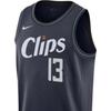 Nike Пол Джордж Нет. 13 Clippers 2023-24 City Edition Джерси Мужские топы Черный Серый DX8505-419