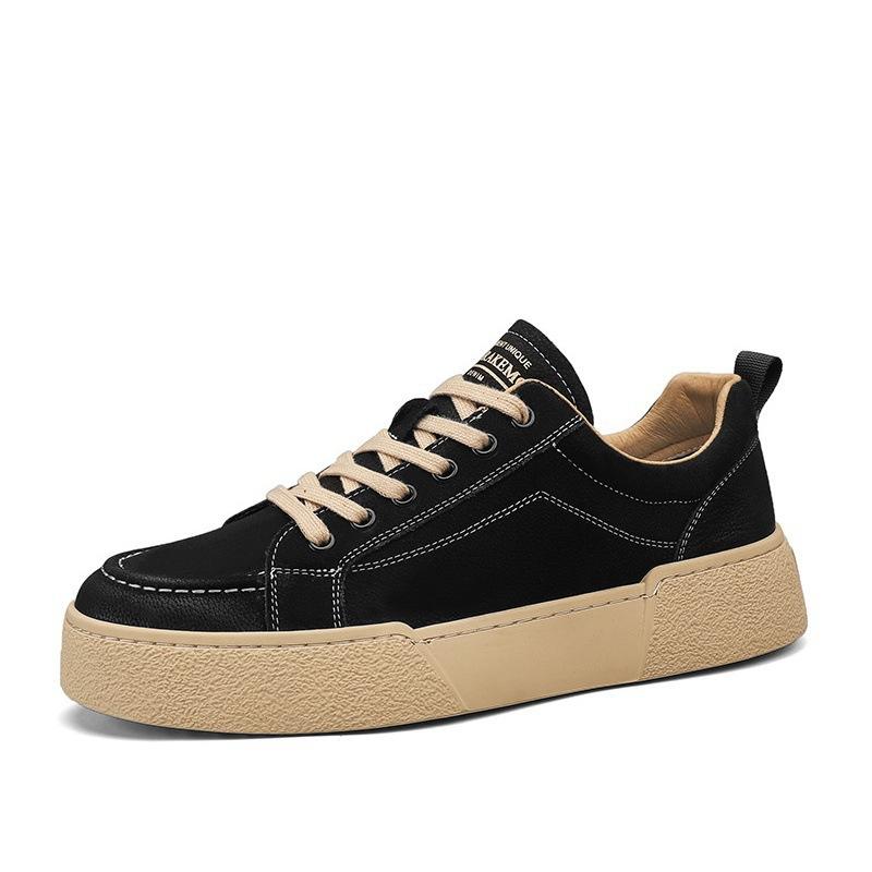 Four Seasons Student Japanese Harajuku Sports Casual Shoes Fashion Tooling Board Shoes Lace-up Leather Men Shoes