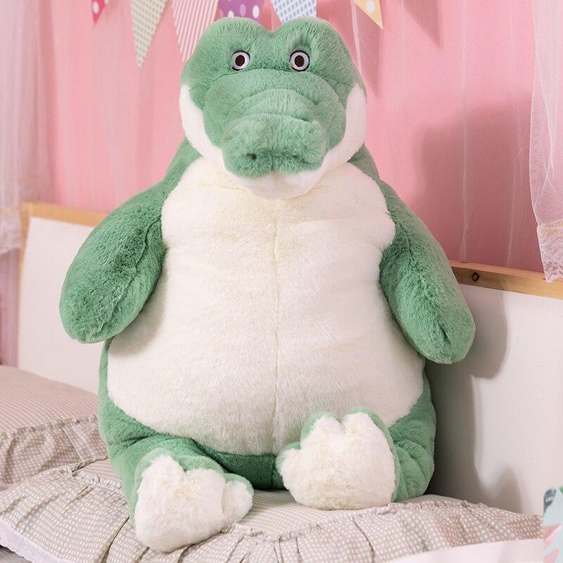 Cartoon Sitting Fat Crocodile Creative Fullfil Soft Plush Green Cute Pillow Gifts for Baby Kids