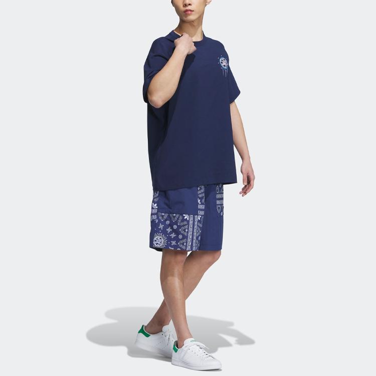 Adidas Originals Trefoil Toc Woven Shorts With Paisley Print Men Shorts Navy IP1783