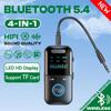4 in 1 Bluetooth 5.4 Audio Receiver Transmitter 3.5MM AUX TF Card Stereo Music LED Display Wireless Adapter With Mic For Car TV