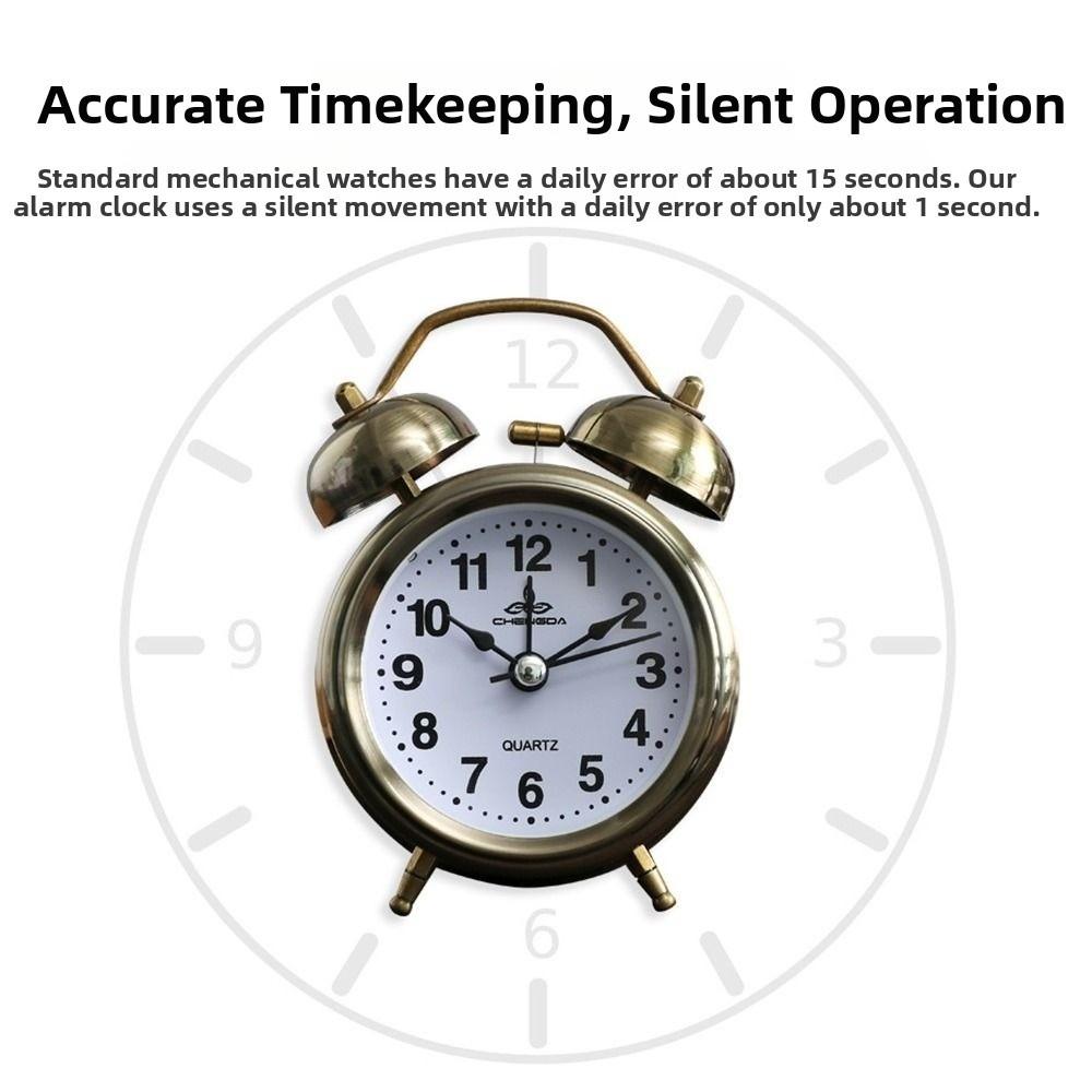 Mute Type Classical Alarm Clock Creative Silent Table Clock Vintage Bell Alarm Clock Home Decor