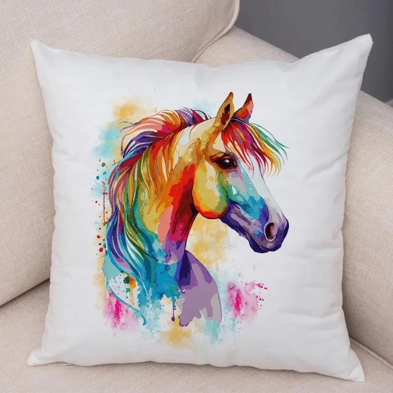 Cartoon Cat Dog Lion Panda Bird Cushion Cover Decor Cute Animal Pillow Case Peach Skin Soft Pillowcase For Children Room Home