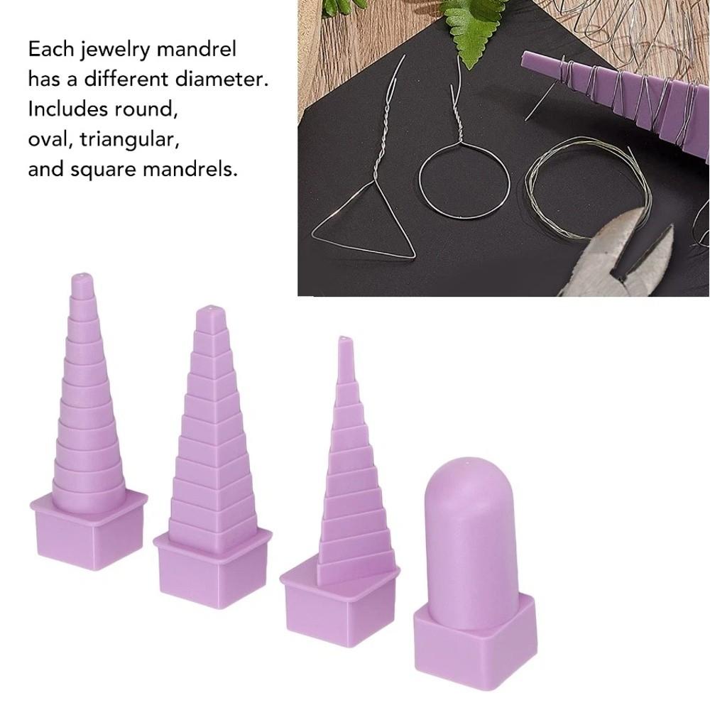 4 PCS 4 Styles / 4 Shapes Jewelry Shape Mandrel Kit Wire Shaping Mandrel For Jewelry Making