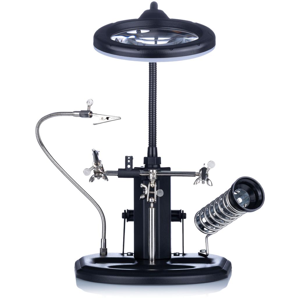 Third Hand With Gooseneck Magnifying Glass, Soldering Iron Holder And Solder Te-802