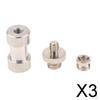 3x3 In 1 Tripod Screw Converter Adapter Mount 1/4" To 3/8" Stud Bolt Set Kit
