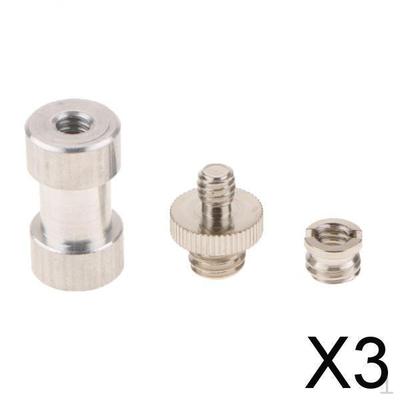 3x3 в 1 Адаптер-переходник с винтом для штатива 1/4" на 3/8" Комплект болтов-шпилек