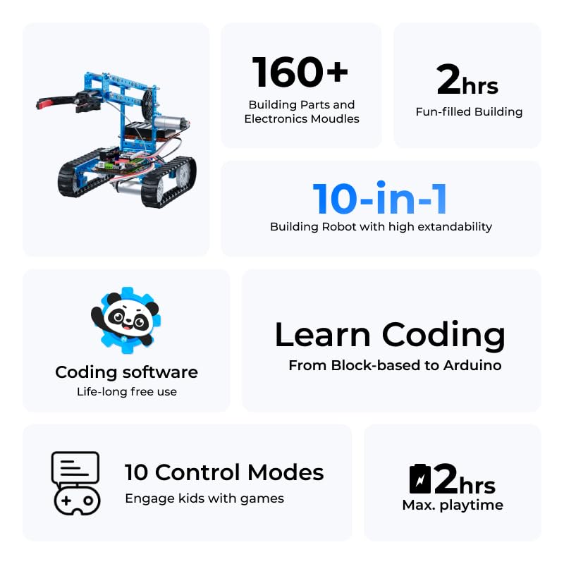 Makeblock mBot Ultimate Robot Arm STEM Education DIY Robot Kit Совместимость с Arduino C Python Raspberry Pi Scratch Assembly Robot App Пульт дистанционного управления