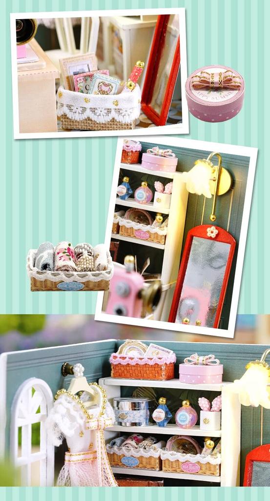 (t-FREAK) 1:32 Dollhouse Set of 3, Handmade Kit Set Miniature, Happiness Series (QT-045+ QT-047+ QT-048)