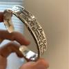 Ретро резной браслет-граффити для мужчин и женщин, сплав цинка, панк, готика, регулируемый браслет, дизайнерский циркон, унисекс аксессуары, подарок