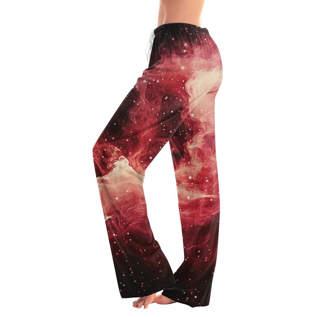 Женские повседневные прямые брюки с принтом «Небо» Домашняя пижама Повседневные брюки