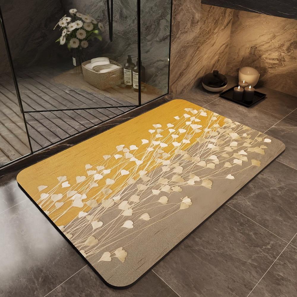 2 шт. Мягкий впитывающий коврик для ванной комнаты с диатомовой грязью, быстросохнущий нескользящий коврик для пола