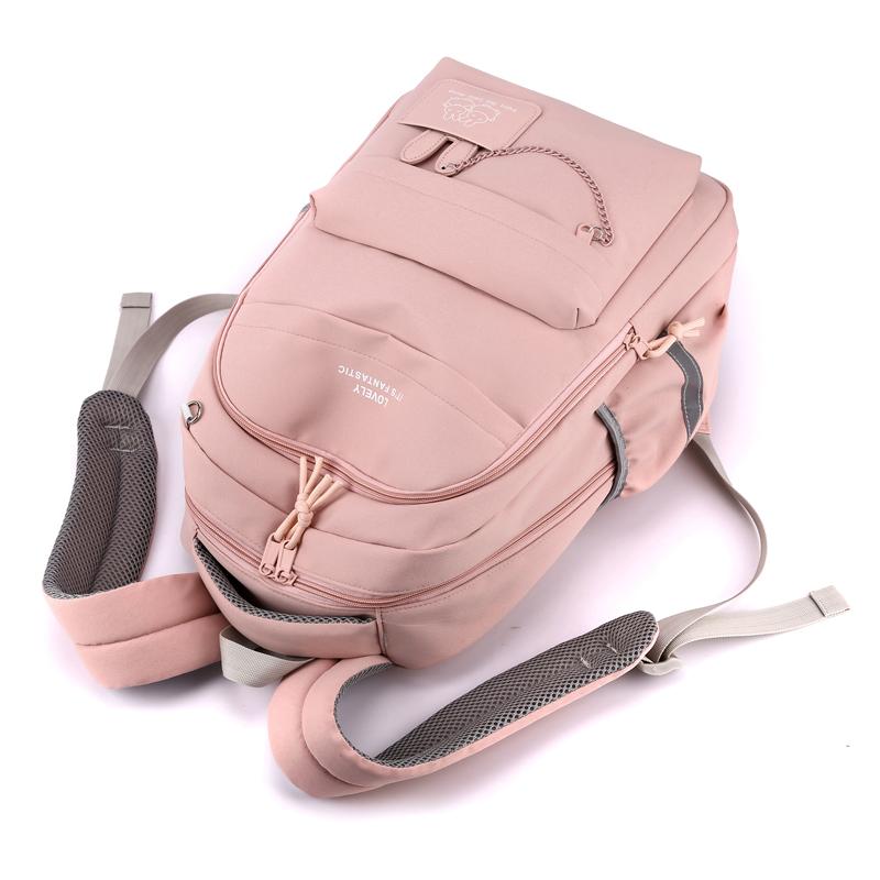 Студенческая школьная сумка, однотонный рюкзак для девочек, большой емкости