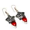 Mozambique Garnet Gemstone 925 Silver Plated Handmade Jewelry Earring 1.89"