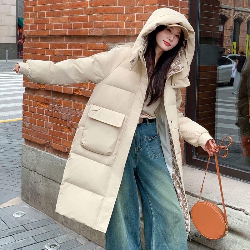 Зимнее теплое и модное женское пальто с длинным хлопковым пальто в корейском стиле
