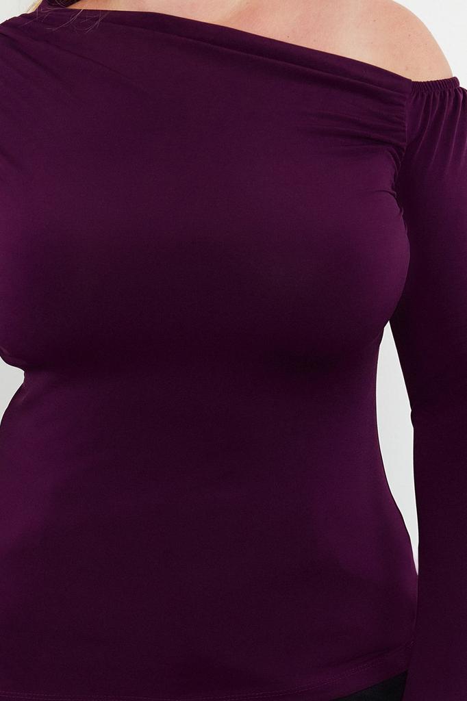 Women's Plus Size Blouse Black Sandy Knitted Plus Size Blouse