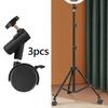 3 шт. Подставка для света на колесах, черная, нейлоновая, для селфи, трансляций, прямых трансляций, студии
