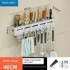 Kitchen Storage Rack Wall-Mounted Multifunctional Storage Knife Rack Detachable Stainless Steel With Multiple Brackets And Hooks