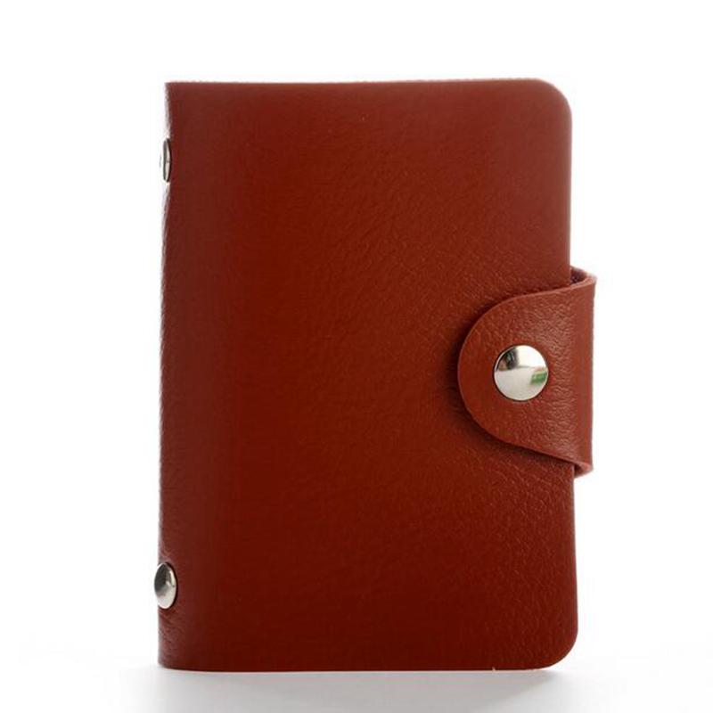 24Bits PU Leather Case Card Bag Business Card Passport Holder Organizer ID Credit Card Wallet