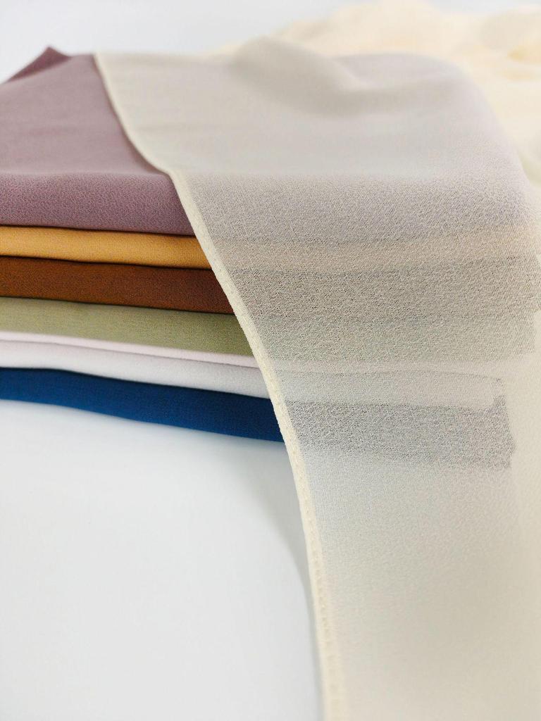 Women's Solid Color Pearl Chiffon Bubble Scarf, Long Silk Headscarf, 70x180cm, Middle Eastern Style