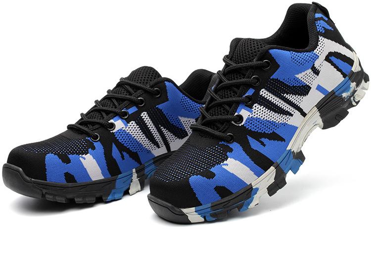 Men's Breathable Steel Toe Work Shoes - Lightweight, Odor-Resistant, Anti-Smash, Anti-Puncture, Wear-Resistant Fly-Knit Design.