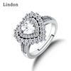 Lindon Classic Copper Alloy Zircon Ring Ladies Jewelry Wedding Promise Party Gift
