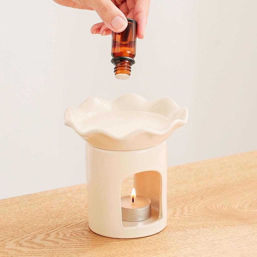 Керамические аромалампы с цветочным дизайном, подсвечник для чайной свечи для романтического домашнего декора и диффузии ароматов